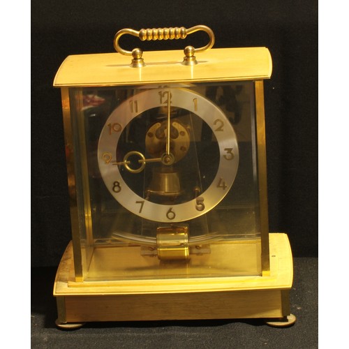 48 - A German Kundo quartz brass mantel clock, 24cm high