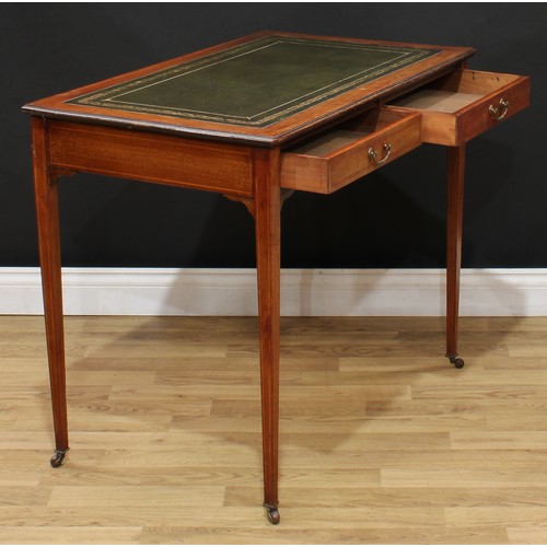 12 - An Edwardian mahogany writing desk, 73.5cm high, 91.5cm wide, 55cm deep, c.1905