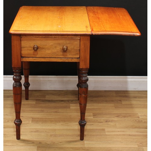 18 - A pair of late Victorian estate made single-leaf 'Pembroke' tables, 73.5cm high, 51cm opening to 79.... 