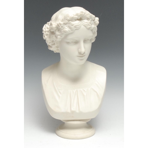A Copeland Parian bust, May Queen, modelled by Joseph Durham... Barnebys