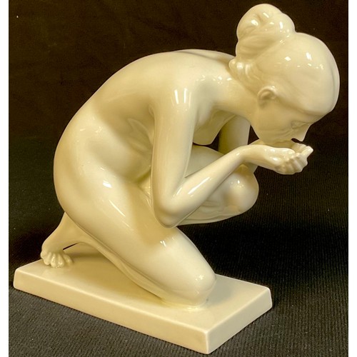 36 - A Rosenthal figure, female nude stooped to drink, number 752, 15cm high, printed and impressed mark
