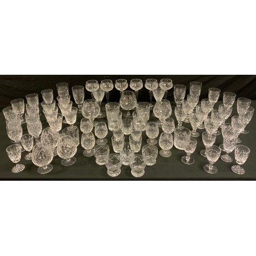 5 - Glassware - Royal Doulton cut crystal glass, and unmarked crystal glass - Whisky tumblers, Brandy sn... 