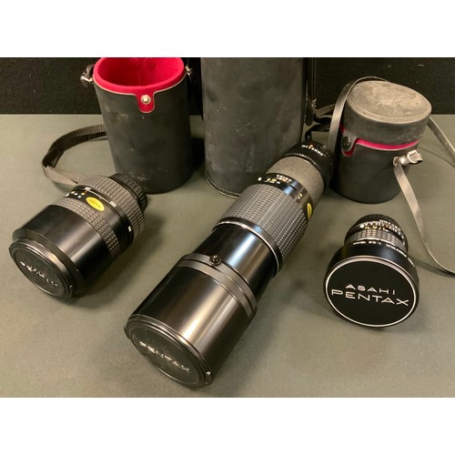 46 - Camera Equipment - An Asahi smc Pentax-A 15mm f/3.5 ultra wide-angle fisheye lens, with case;  an sm... 