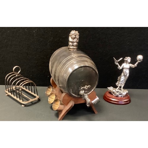 Silver & Plate - an Edwardian silver six division toast rack...