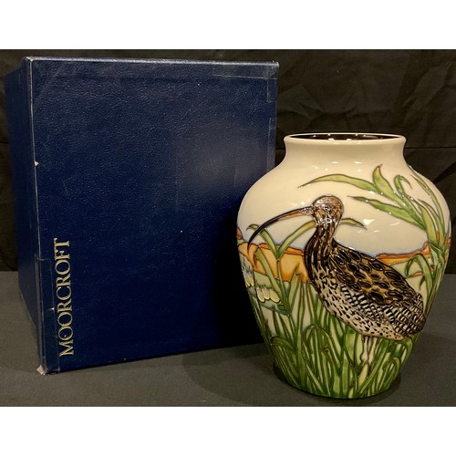 6 - A contemporary Moorcroft ovoid vase, Call of the Curlew, designed by Kerry Goodwin, RSPB Collection ... 