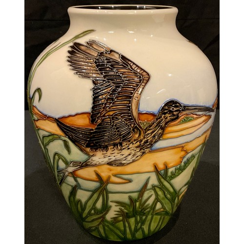 6 - A contemporary Moorcroft ovoid vase, Call of the Curlew, designed by Kerry Goodwin, RSPB Collection ... 
