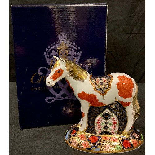 37 - A Royal Crown Derby paperweight, Falabella, exclusive to Sinclairs, limited edition 119/1,000, gold ... 