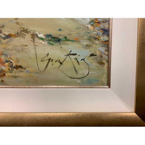 8 - Gordon King
The Rocks, Mudeford
signed, oil on canvas, 76cm x 50.5cm