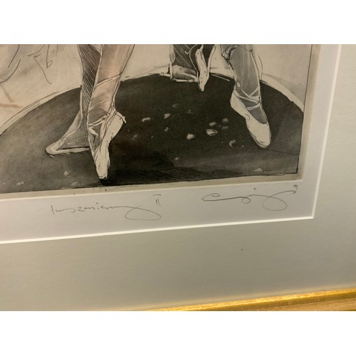 54 - Jurgen Gorg, by and after,  a pair,  Ballet Dancers, signed in pencil, coloured prints, 31/120, 44cm... 