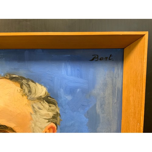 56 - Bert Broomhead, Portrait of a gentleman, signed, oil on canvas, 51cm x 46cm.