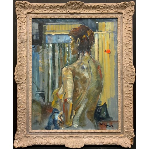 57 - David Naylor, Nude study, signed, oil on canvas, 57cm x 43cm.