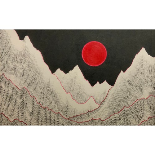 64 - Samson, (British Modern school), 'Sunset on the Roof of the World', signed, ink and watercolour, 61c... 