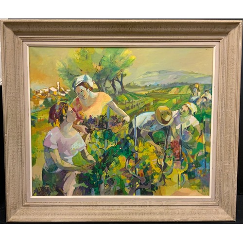 80 - Juskowiak, 20th century, Les Vendanges, signed and dated 1972, signed again, inscribed with the titl... 