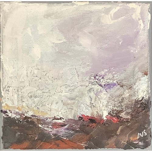 28A - Darren Stevenson (Nottingham artist) Abstract school, 'Waves', signed, oil on canvas.