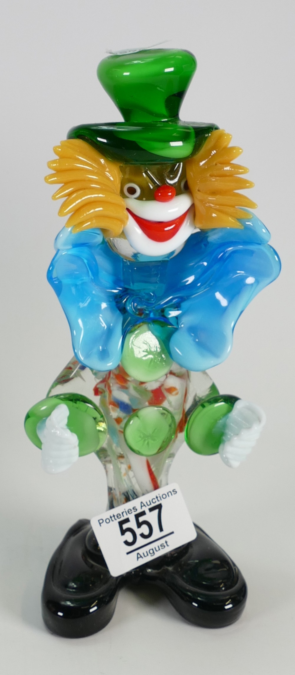 Mid Century Murano glass figure of a clown: height 13cm.