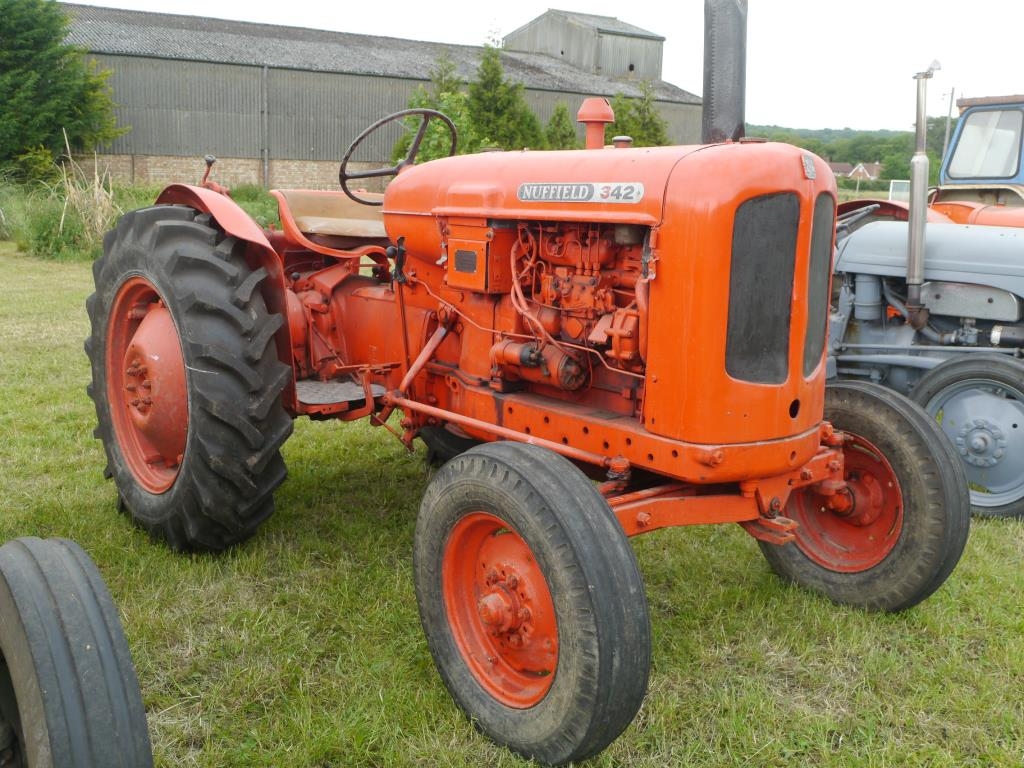 Nuffield 342 tractor. Early restoration, good tyres, trailer tip pipe ...