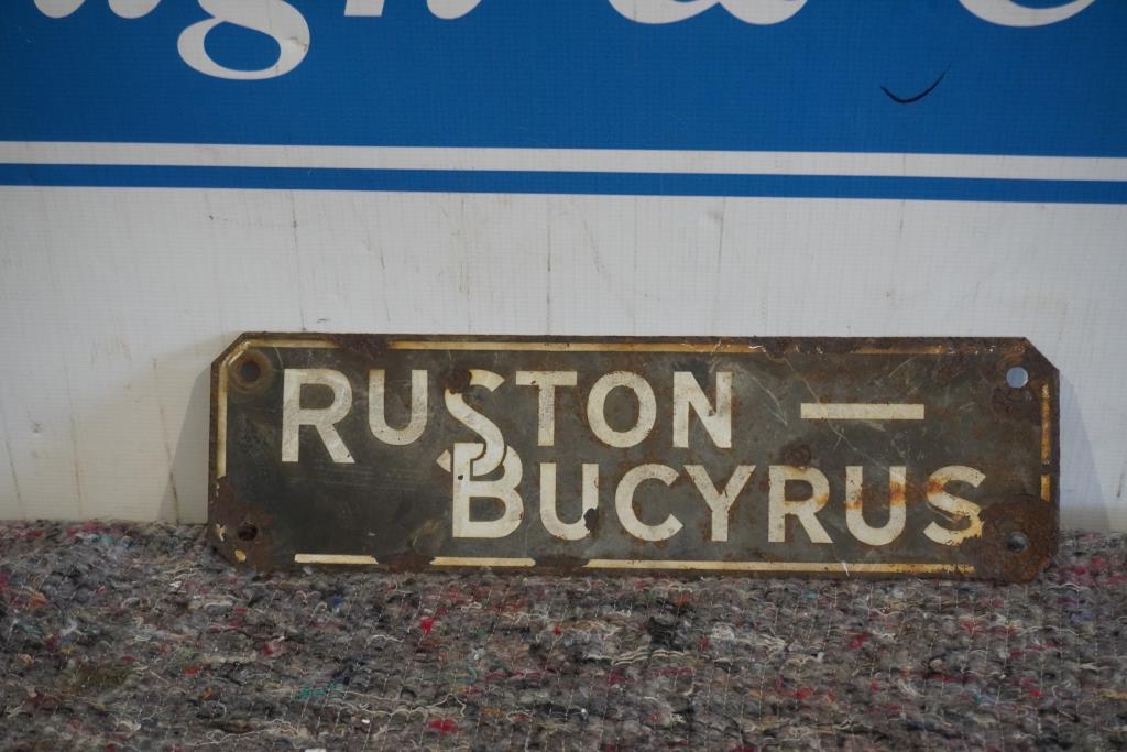 Enamel sign- Ruston Bucyras 5x17