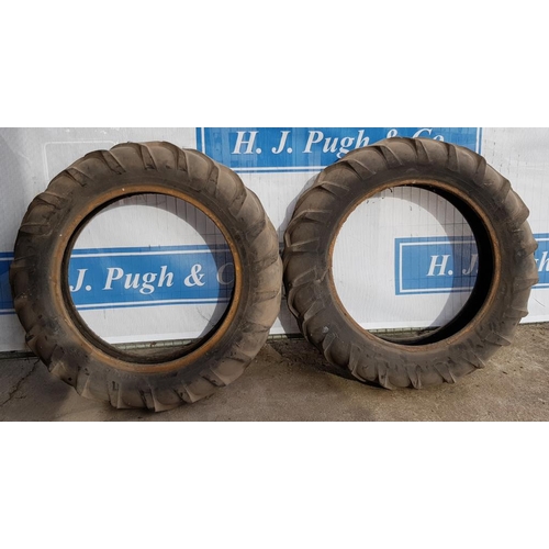 Pair of Dunlop rear tractor tyres 1028