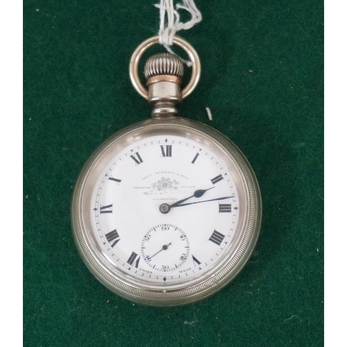 123 - Thomas Russell 15 jewel pocket watch. 1915. Screw case, good condition.