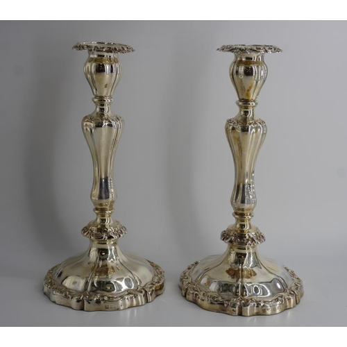 460 - Pair of early Victorian sterling silver candlesticks. Sheffield 1843.