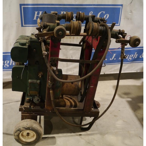 Lister 4 unit shearing machine, belt driven with Lister DKH9 2HP engine