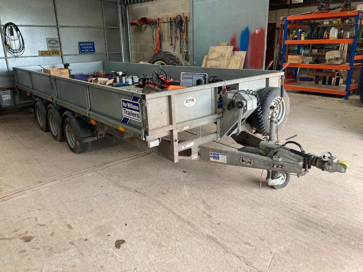 Ifor Williams 16ft tri axle trailer, aluminium floor, winch, 8ft aluminium ramps, sides. Very good c