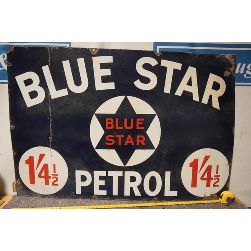 16 - Enamel sign- Blue Star Petrol 39x58