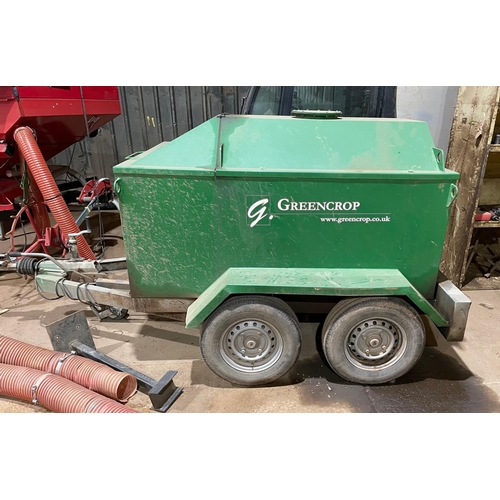 22 - Greencrop 1000L bunded twin axle bowser, 12V pump and hose