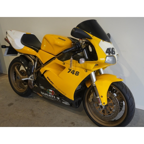 667 - Ducati 748 motorcycle. 2000. 748cc. This bike has been salvaged. Declared Cat C on 17.7.14. Frame No... 