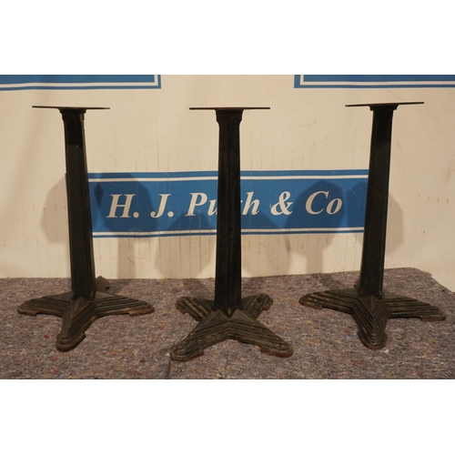 35 - 3 Vintage cast iron pedestal table bases