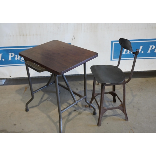 42 - Sunstrand Aerospace engineer's desk and industrial stool