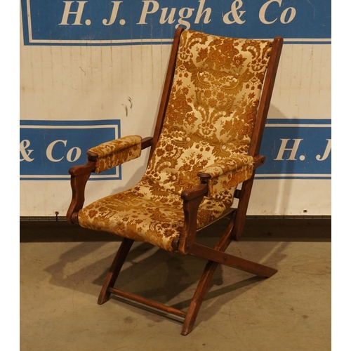 44 - The Baveystock mahogany upholstered folding armchair circa 1886