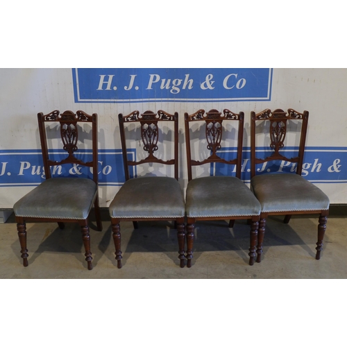46 - Set of 4 Mahogany and rose wood dining chairs circa 19th century