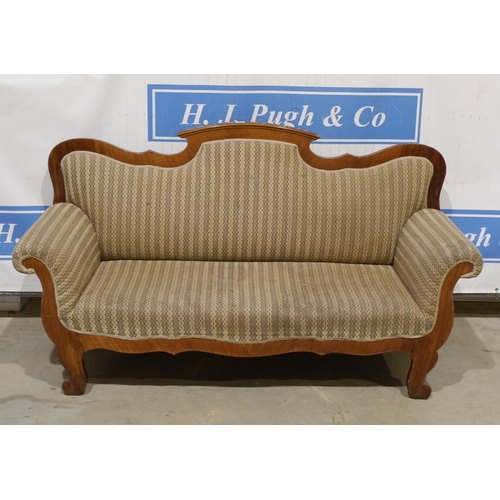 25 - Mahogany framed upholstered sofa