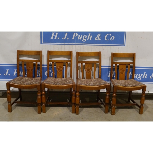 41 - 4 Oak upholstered dining chairs