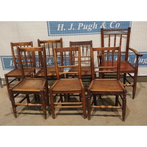 37 - Harlequin set of 7 Clissett style chairs