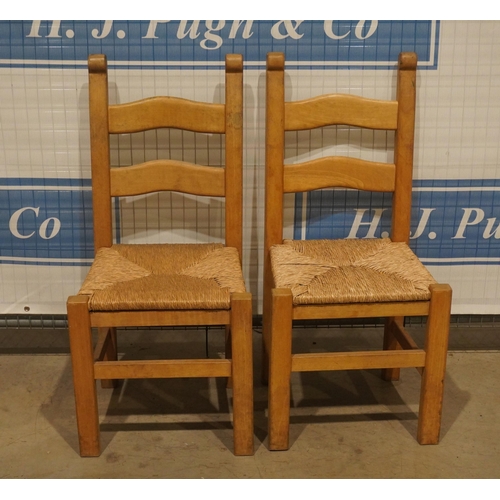 40 - 2 Rush seated kitchen chairs