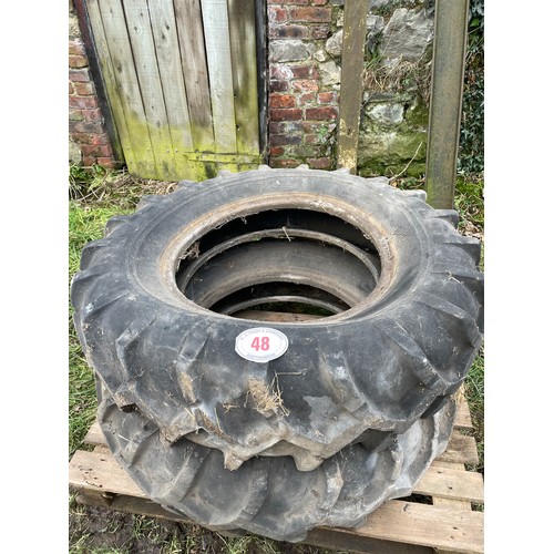 48 - Pair of India tyres 11.25-24
