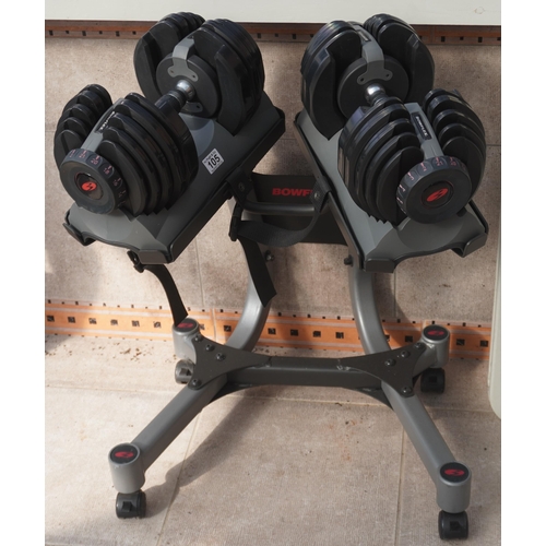 Bowflex adjustable weights on stand