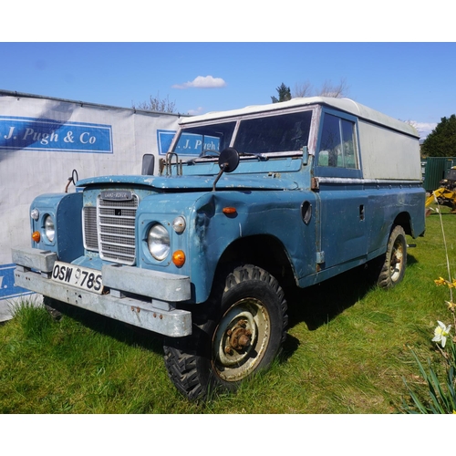 Land Rover 110 Series 3. 1978. Engine runs but needs new battery. showing 50,000miles. Reg. OSW 978S. V5
