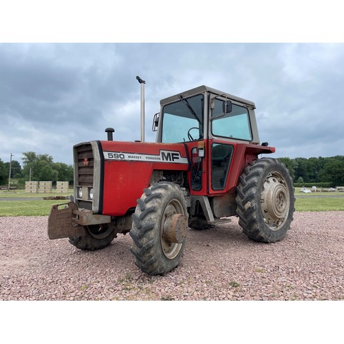 Massey Ferguson 590 4wd Multi Power tractor. 1978. Runs and drives, showing 4954 hours.  V5