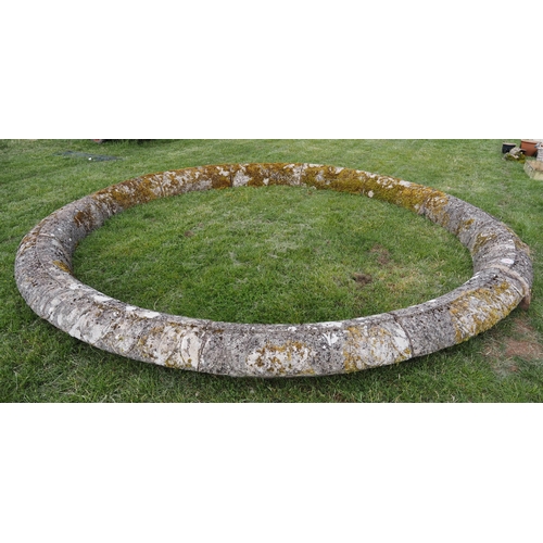 Large circular stone surround, approx. 14ft diameter