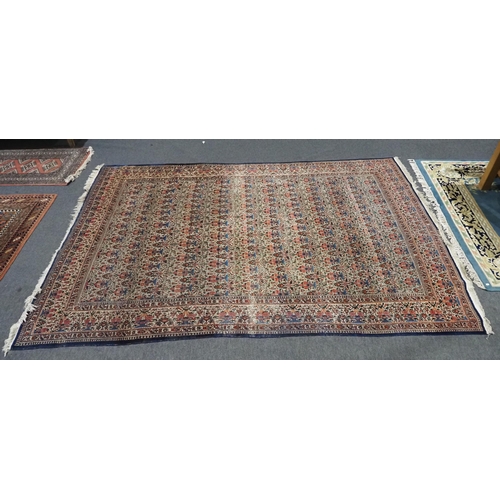 7 - Blue and red wool rug 128x90