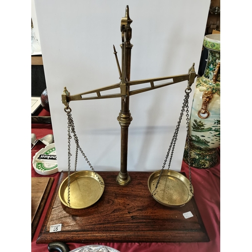 Pair of large brass scales hallmark 'WM Parnell & Co'