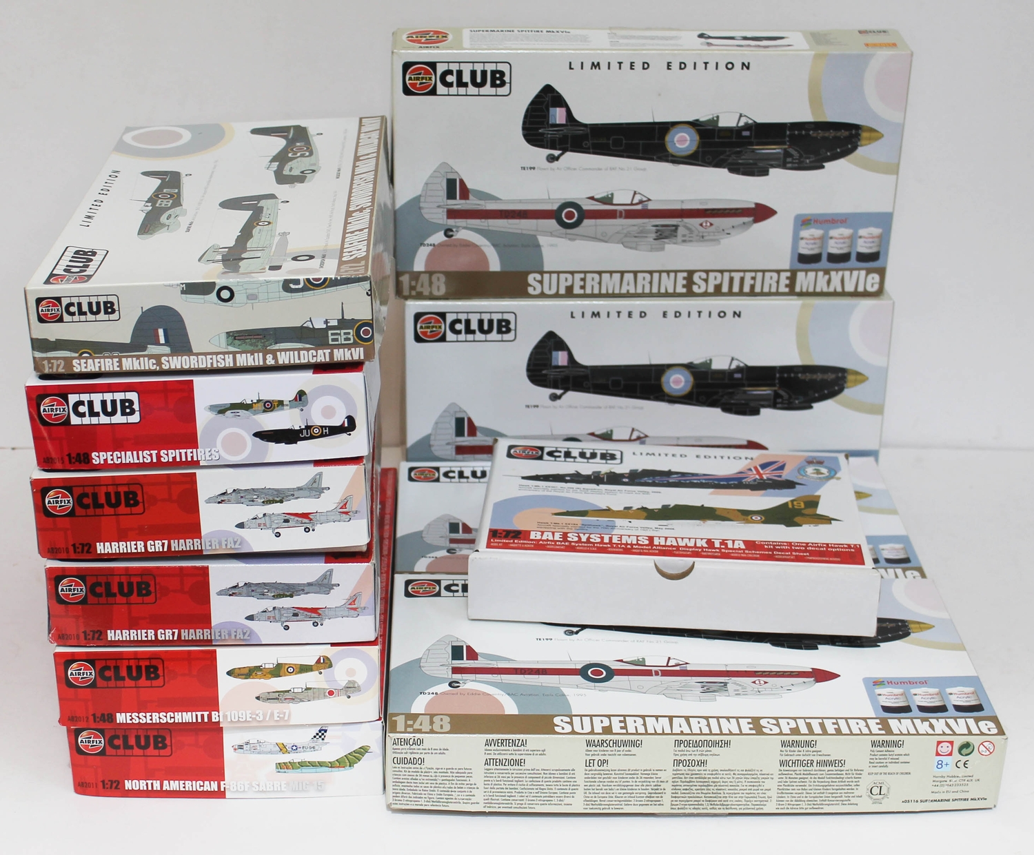 11x Airfix Club limited edition model military planes. UK P&P £15+VAT postage calculated p