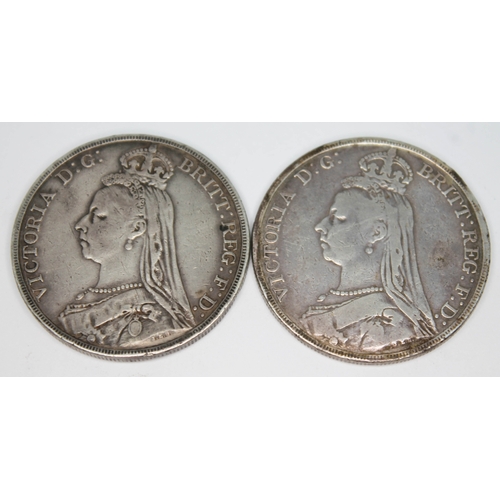 280 - A Victoria Jubilee head crown 1889 and another 1890