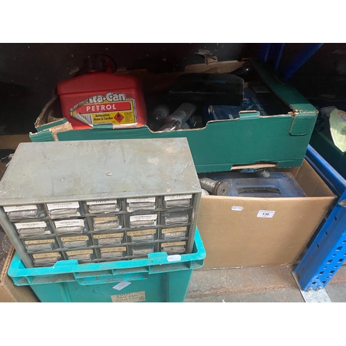 130 - 3 boxes of mainly garageware to include screws, nails, etc