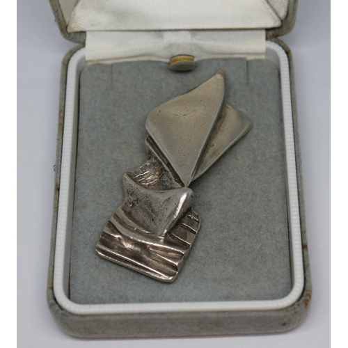 43 - A white metal Transoceanic pendant, marked 'L. Mallella Boc. Nav. Transoceanica and Maltese cross'.