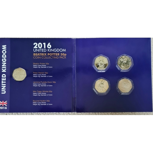 14 - A 2016 United Kingdom Beatrix Potter 50p coin collecting pack.