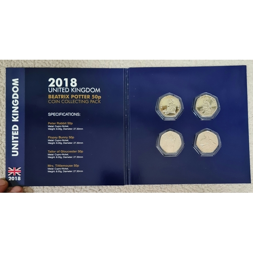 16 - A 2018 United Kingdom Beatrix Potter 50p coin collecting pack.